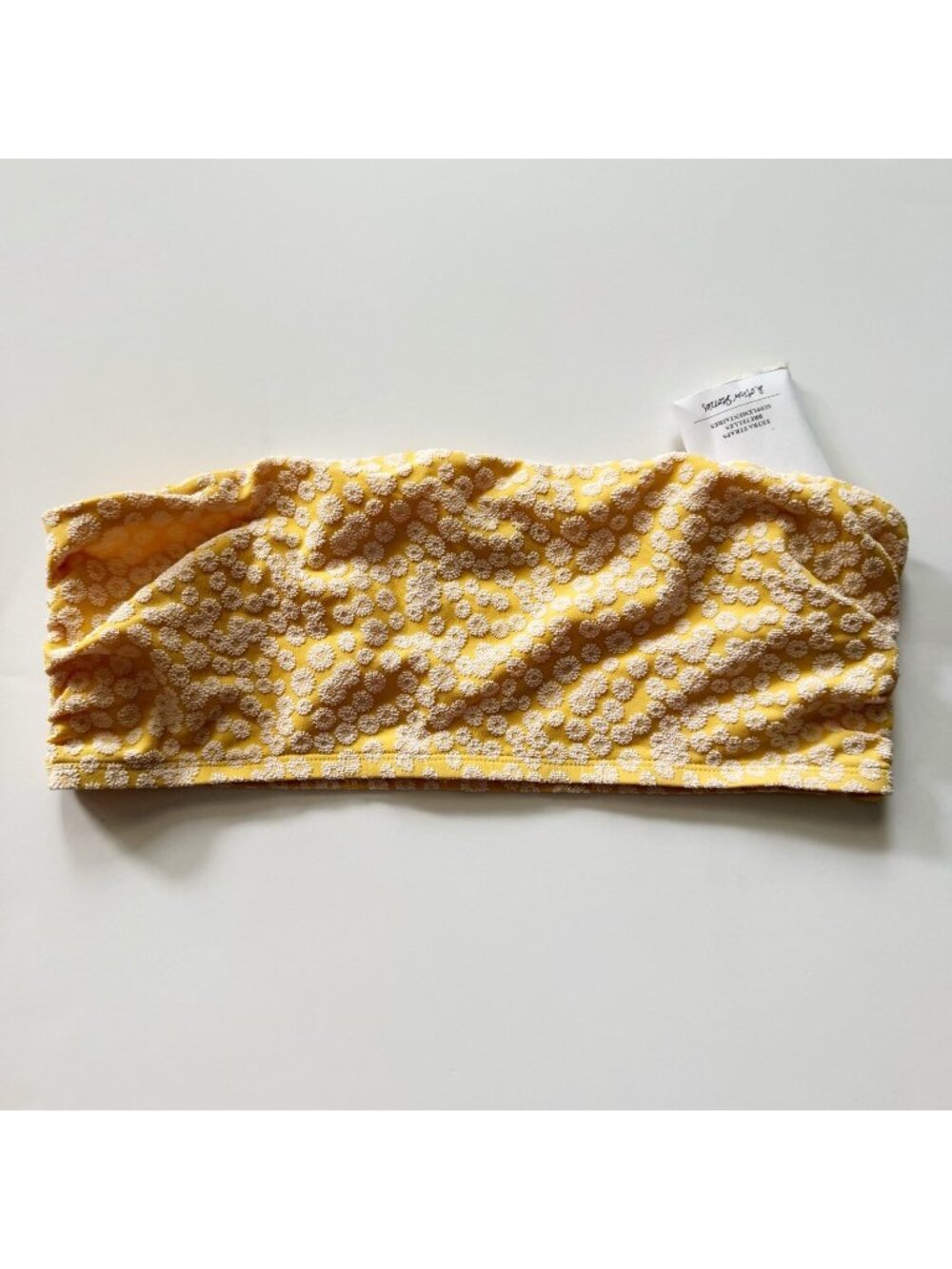 & Other Stories Bandeau Bikini Topin Yellow Floral Size 12 NWT